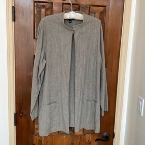 Eileen Fisher cotton/linen blend Asian styled jacket